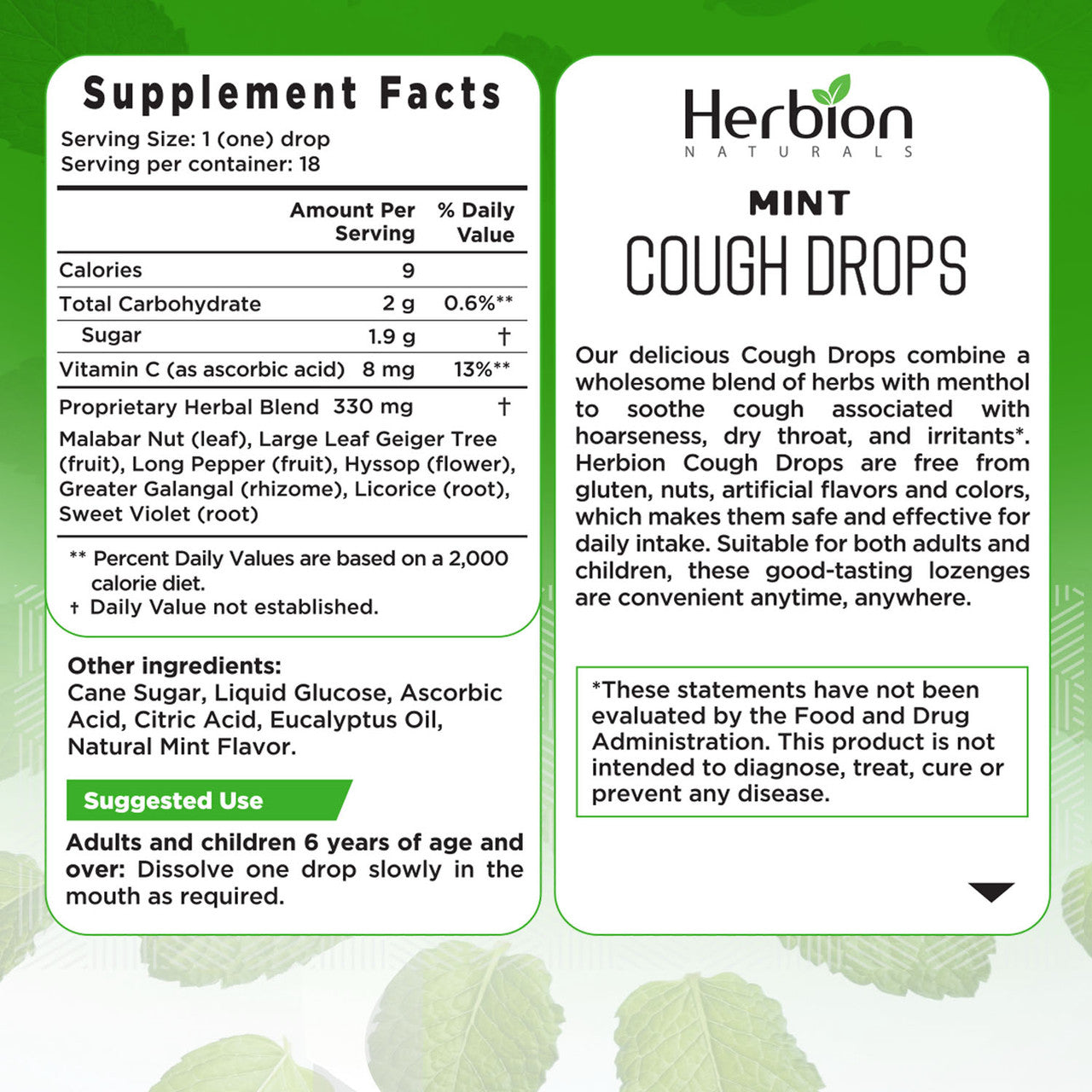 H.N COUGH DROPS MINT ( 1 X 18 CT   )